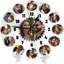 Horloge murale ronde avec photos personnalisées, logo de votre conception, horloges décoratives silencieuses et silencieuses fonctionnant à piles et à quartz pour la décoration intérieure
