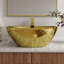 Lavabo vasque ovale doré, H 5,3 po x L 15,75 po x l 12,8 po, pour trou de comptoir de 3,35 po