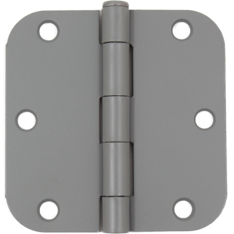 Charnière de porte simple à billes H 3,5 po x l 3,5 po, Acier, Gris apprêté