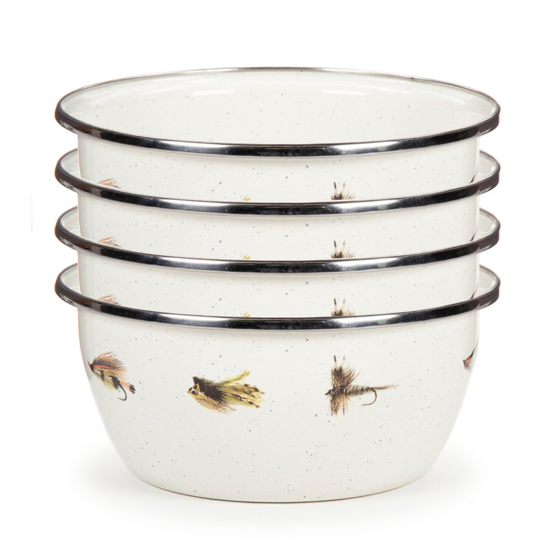 Fishing Fly Enamelware Cereal Bowl