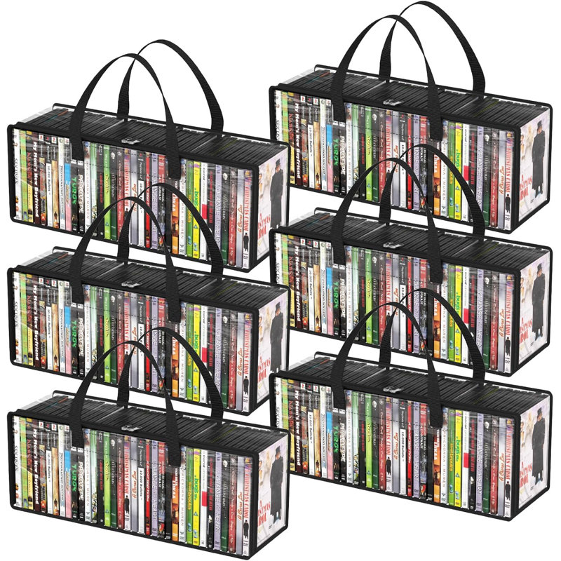 Sacs de rangement pour DVD, porte-boîtier en PVC transparent avec poignées