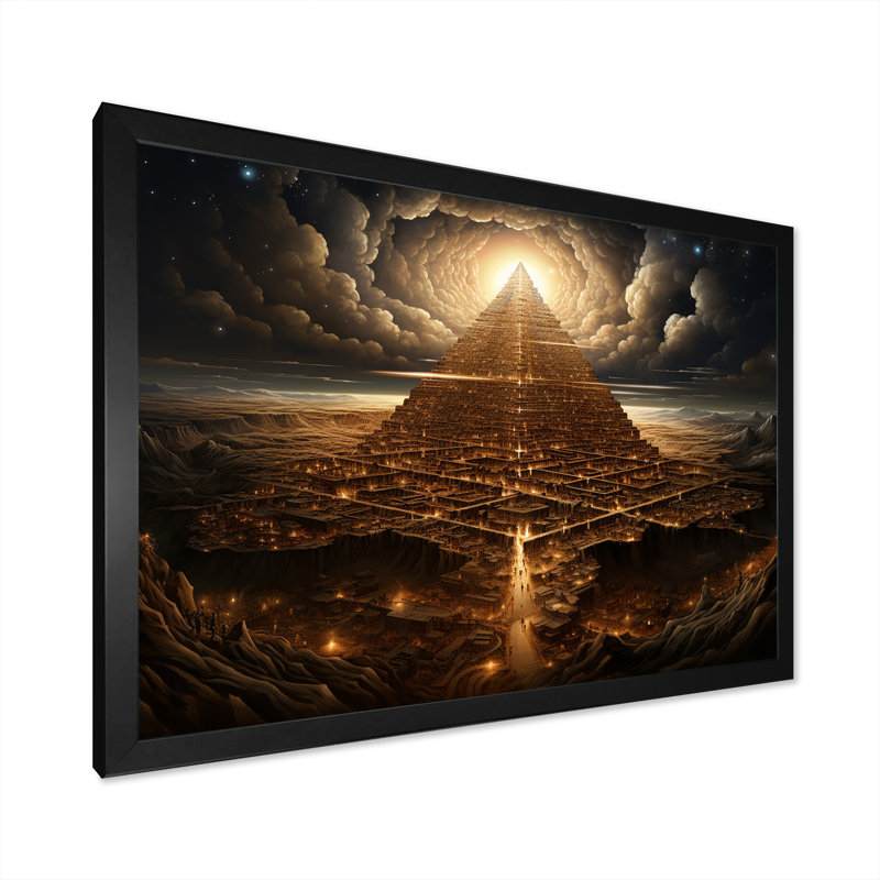 Judaïsme, Mont Moriah, sommet sacré, mystère, clair de lune III, sur toile, Cadre simple noir, H 12 po x l 20 po x P 1 po
