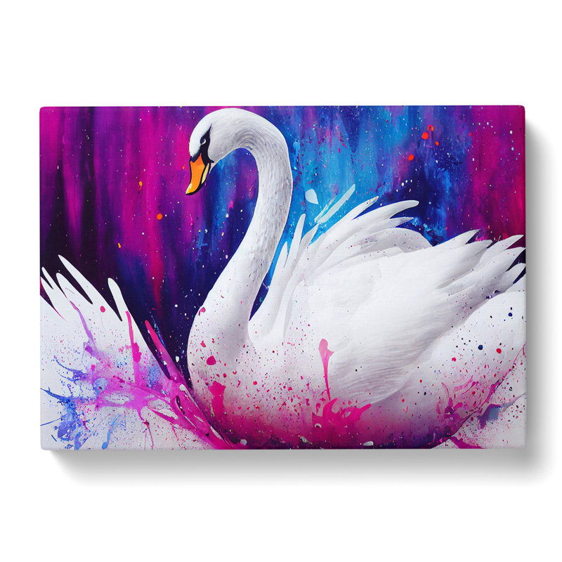Swan Splash Vol.2 Abstract - Wrapped Canvas, 50cm H x 76cm W x 3cm D