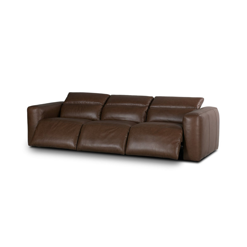 Radley 124" Leather Power Reclining Sofa, Sonoma Coco Top Grain Leather
