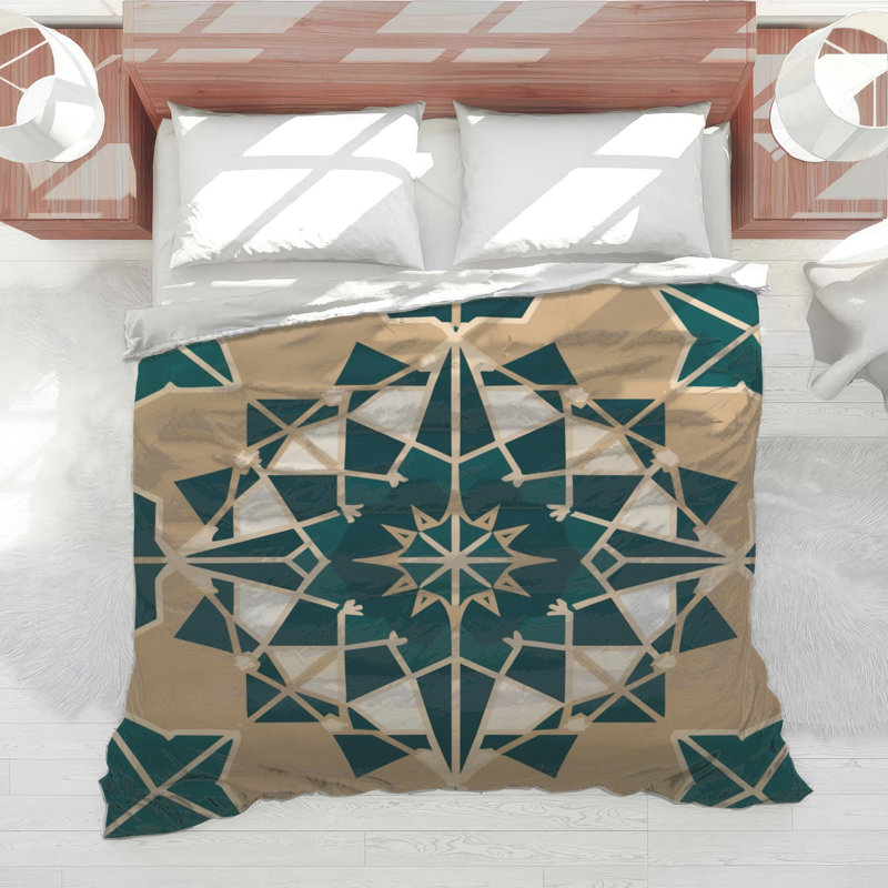 Édredon géométrique à motif mandala, Lit simple