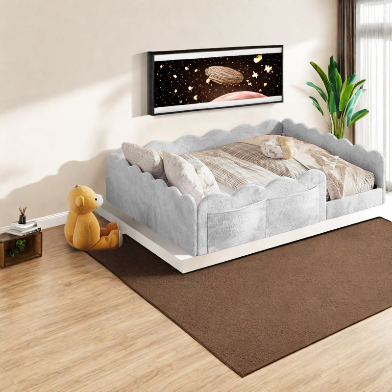Lits sécuritaires avec rangement, lit double en bois aggloméré, maison pour enfants moderne