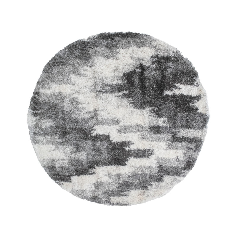 Asay Performance Abstract Indoor Rug, Round 5'