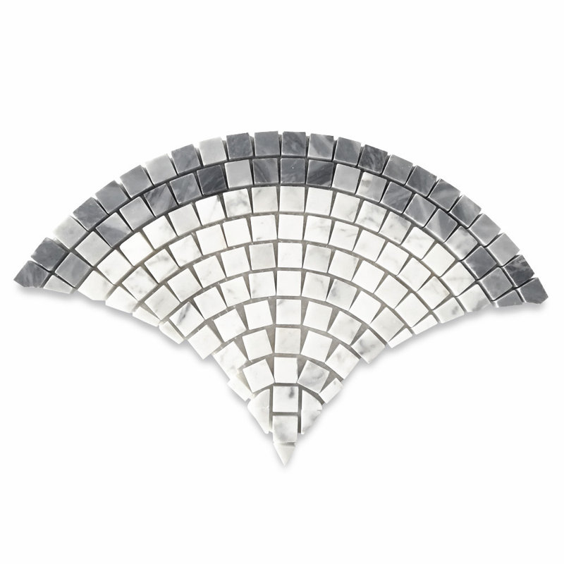 7" x 13" Marble Fish Scale Mosaic Wall & Floor Tile