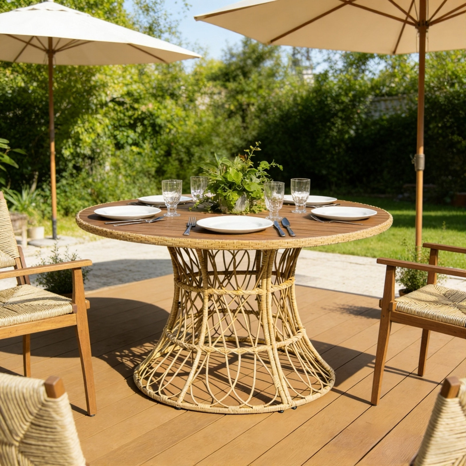47" Acacia Patio Bistro Table, Teak