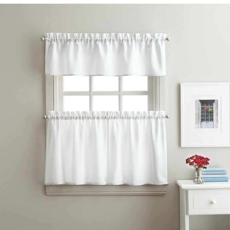Quiroz Tailored Kitchen Curtain, White