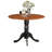 3 Piece Kitchen Table & Chairs Set Contains a Round Dining Room Table with Dropleaf and 2 Solid Wood Seat Chairs, Black & Cherry-1674939197-1674939199