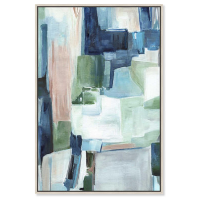 Teal and Blue Canvas Print Pastel Decor by Art Remedy
