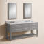 Ensemble de meuble-lavabo de 60 po avec miroir en marbre blanc Carrara Parmer-51342832-51342833-183087881