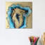 Gold And Teal Geode by Antuanelle - Floater Frame Painting on Canvas-727752469-727752468