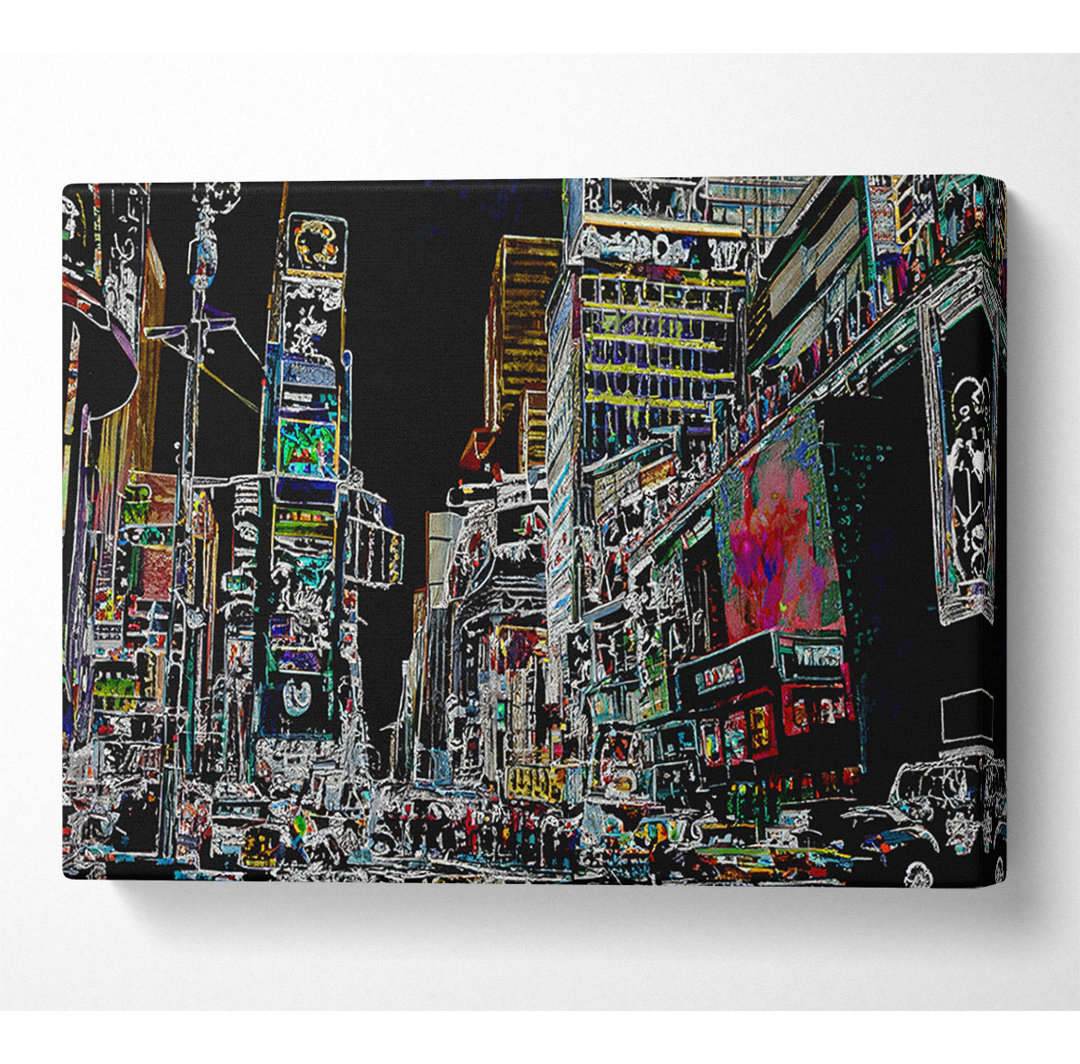 New York Times Square Psychedelic - Kunstdrucke auf Leinwand