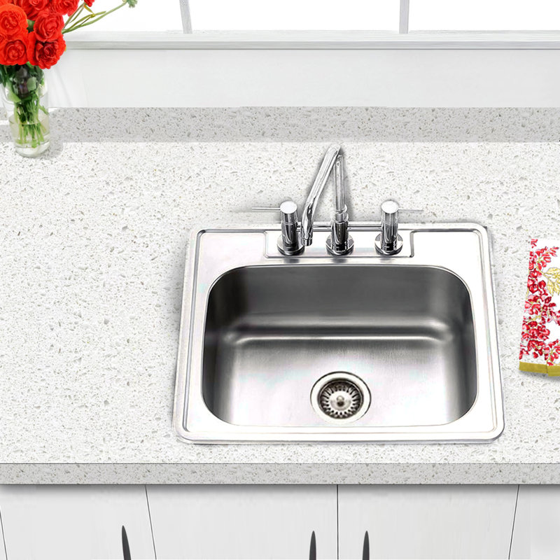 Madaket 25" 304 Stainless Steel Drop-In Single Basin Kitchen Sink