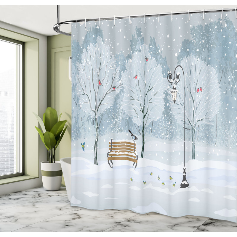 Floral Shower Curtain with Hooks Included, 70" H x 69" W