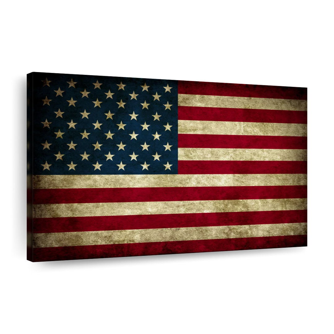 Vintage USA Flag Canvas Print On Canvas Print Elephant Stock