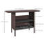 Table de bar en rotin 55 po avec 2 tablettes de rangement et structure en acier