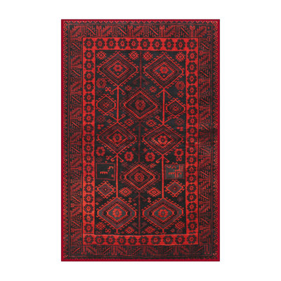 Tapis traditionnel rouge / noir