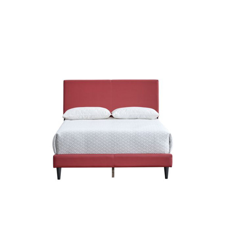 Lit double Baron (matelas non inclus), Double, Rouge