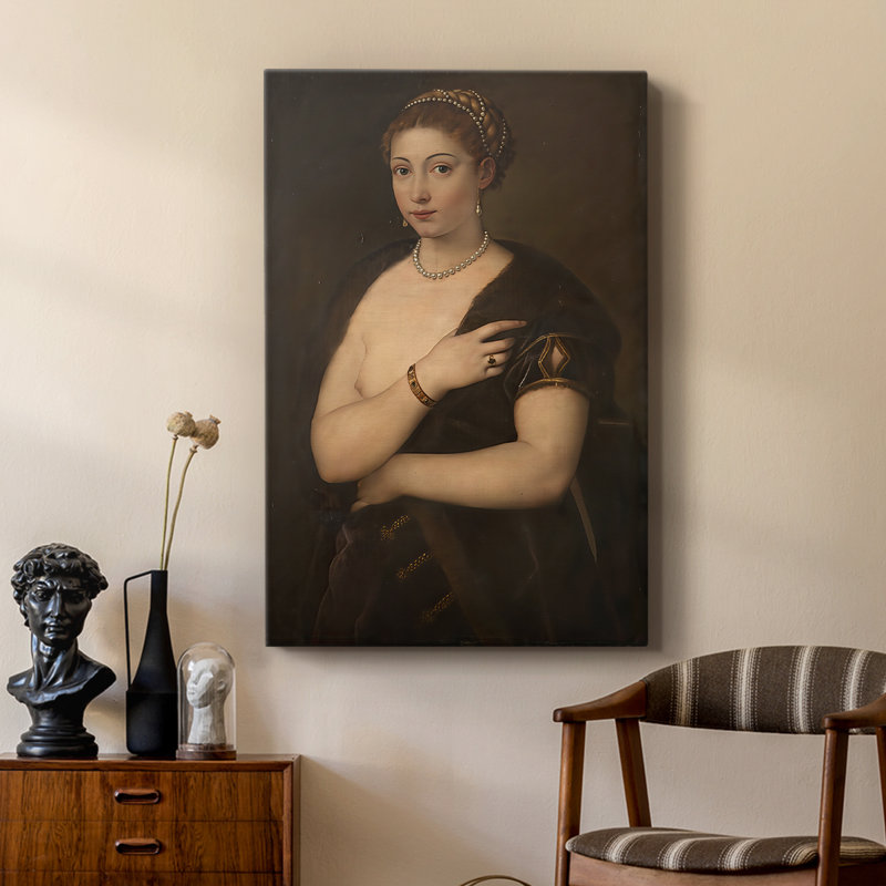 «Girl in a Fur» par Titian, 18 x 27