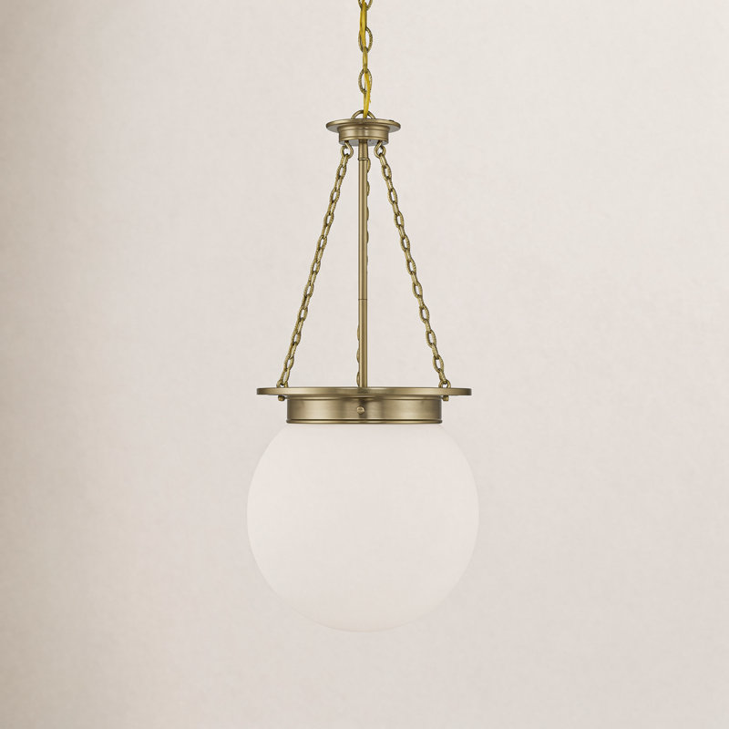 Luminaire sphère suspendu 3 lumières Chachi, Doré
