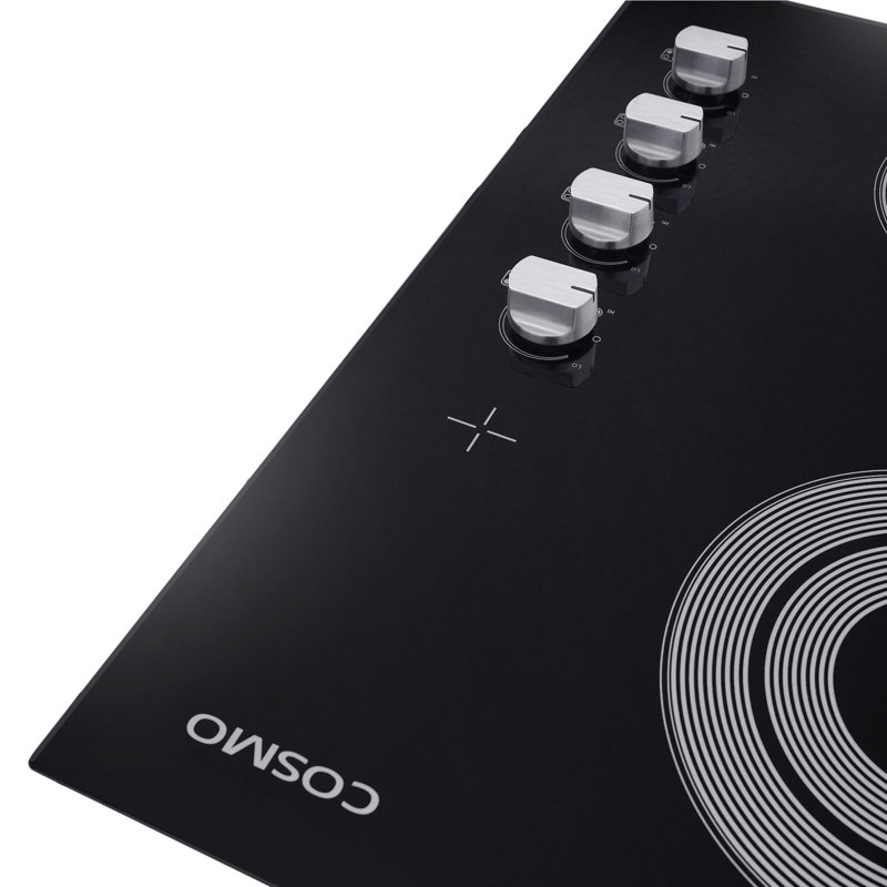Cosmo 24 in. Electric Ceramic Glass Cooktop with 4 Elements, Dual Zone Element, Hot Surface Indicator Light and Control Knobs