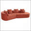 Canapé modulaire courbé de 116 po avec éponge entièrement compressée haute densité et méridienne de 116 po, ensemble 2 pièces, entièrement assemblé faisant face à la droite, parfait pour le salon ou le salon-129158240