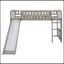 Lit mezzanine simple avec glissoire et échelle, gris