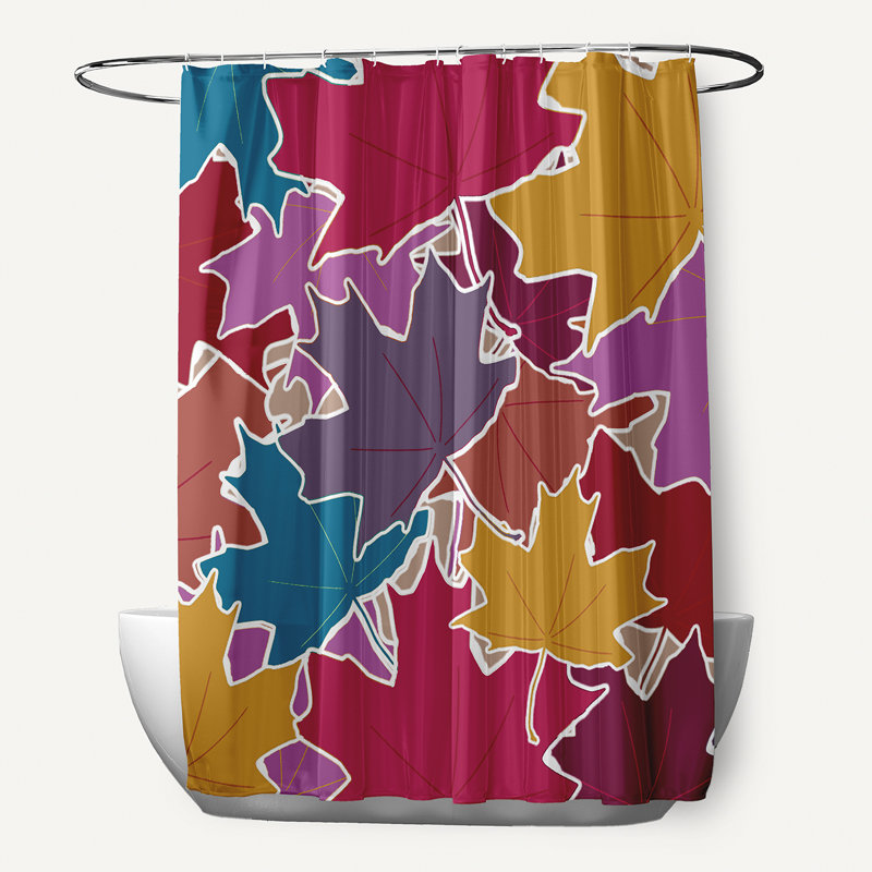 Rideau de douche Niangua Floral par E by Design, Larkspur