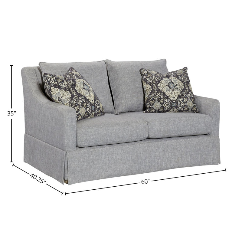 Causeuse rembourrée avec coussins Aleston, gris