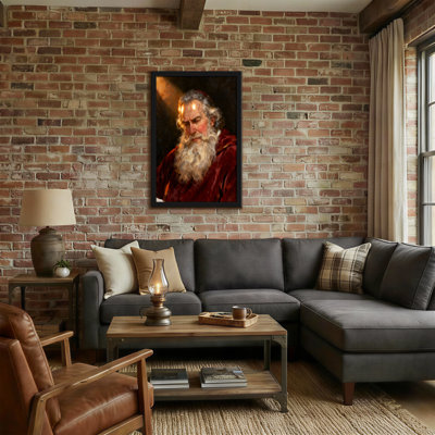 Christmas Old Man With White Beard And Red Robe