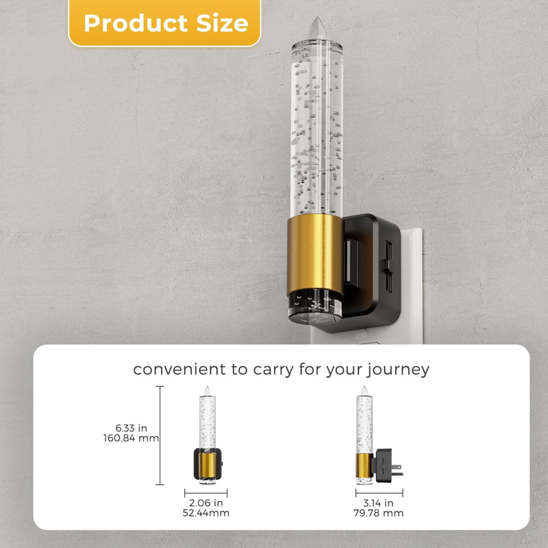 Veilleuse à DEL à DEL, veilleuse à bougie ambrée, 2 lumières à intensité variable de 0 à 100 ML