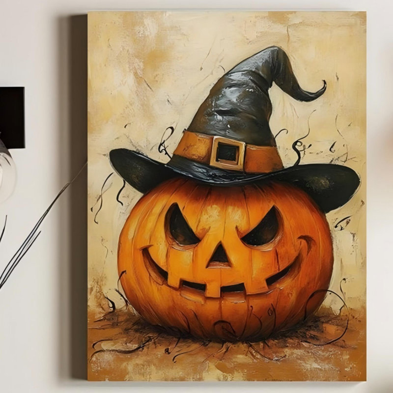 Art mural sur toile 24 "x 36" Smirking Jack-O-Lantern