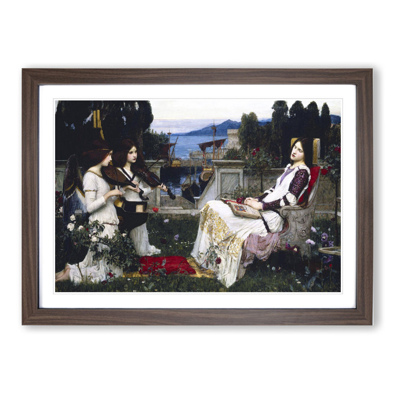 Saint Cecilia by John William Waterhouse - Picture Frame Painting, Walnut Framed, 36cm H x 48cm W x 2cm D
