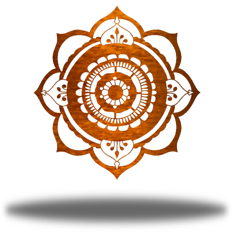Décoration murale en métal Hope Mandala, Cuivre, H 12 po x l 12 po x P 0,0625 po