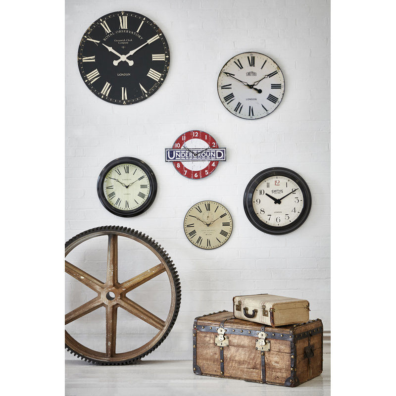 Large Smiths Clock with Dial - 50cm, White