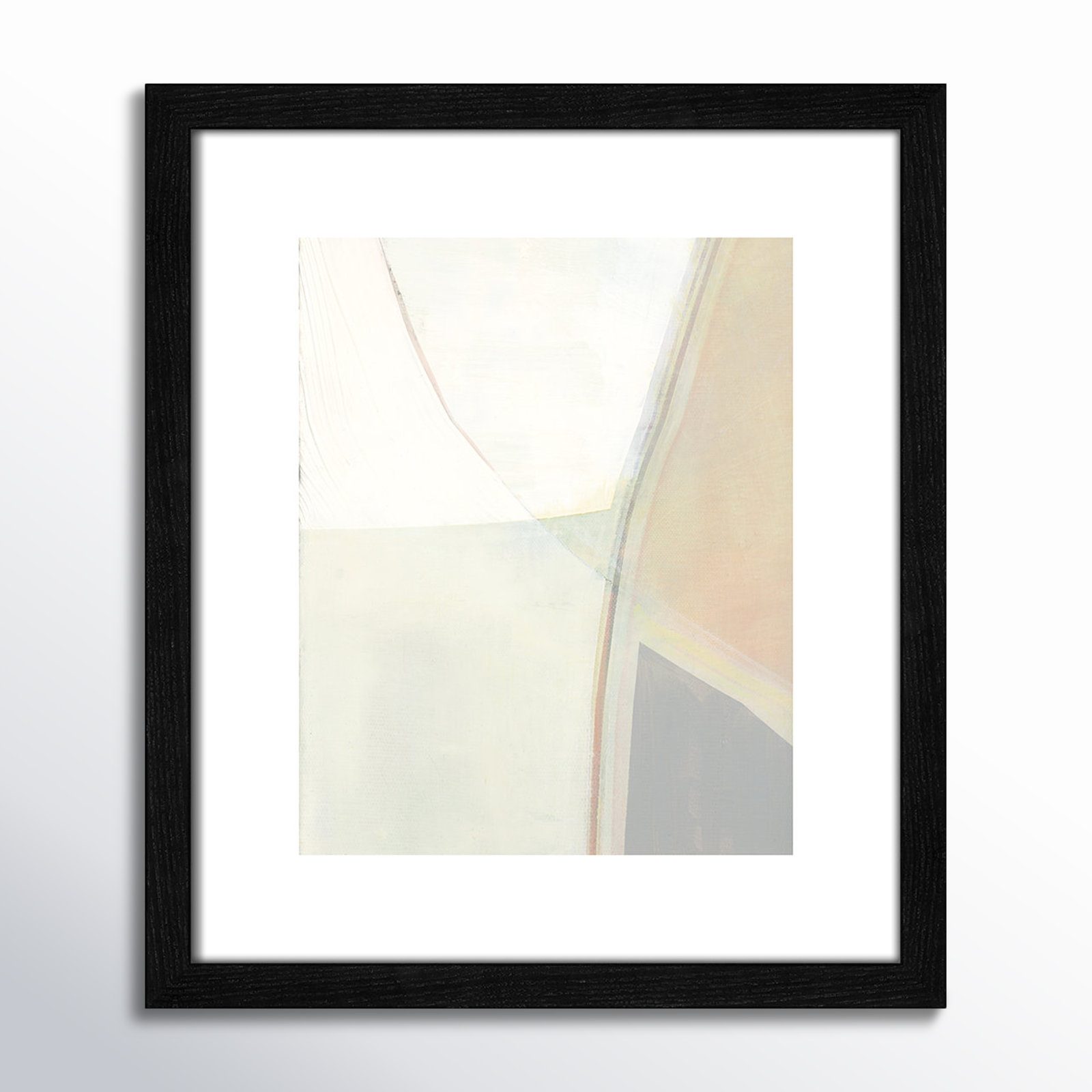 Alexandria "In Neutral II" Painting by Cartissi, Black Wood Framed Paper, 15" H x 13" W x 0.75" D