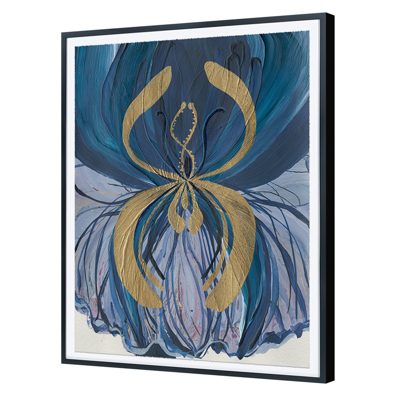 Blue Dragon Print by Morlock, Jody, 49" H x 36" W, Black Framed