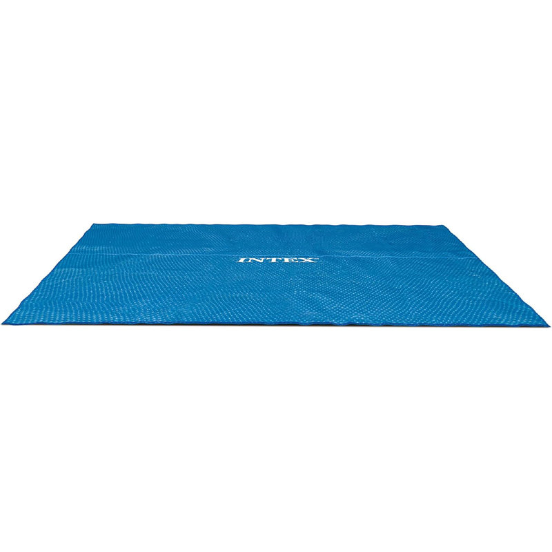 Intex: Solar Pool Cover - 18' x 9' - Blue, Polyethylene, Insulates Water, Reduce Evaporation, Keep Debris Out, Rectangle Above Ground Pool Accessory