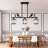 3 Light Dimmable Bird Shape Crystal Island Lamps With Black Finsh