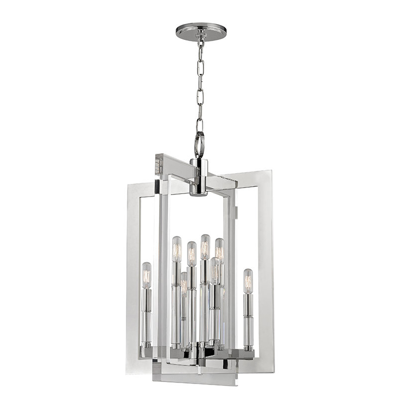 Wellington 8 - Light Chandelier, 26.5" H x 17.5" W x 17.5" D, Polished Nickel