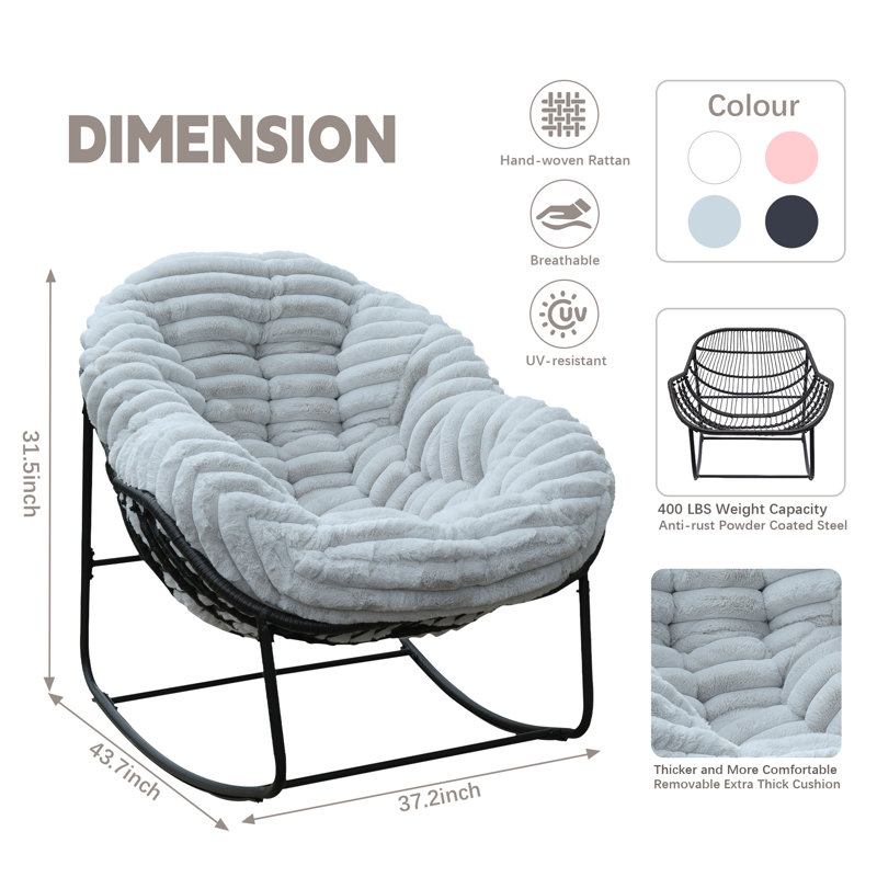 Chaise Rockong, Light Grey