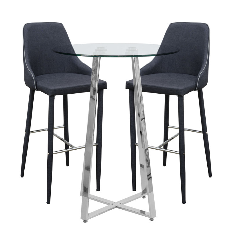 Spacek 2 - Person Dining Set, Charcoal