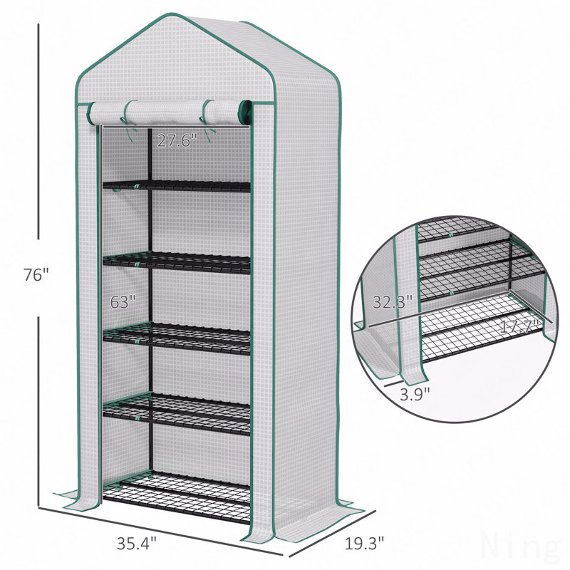 Small Portable Greenhouse,Convenient Mini Greenhouse, Green/White