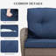 Ensemble de conversation d'extérieur en osier 4 pièces avec coussins - comprenant causeuse, 2 chaises longues et table basse-529599177