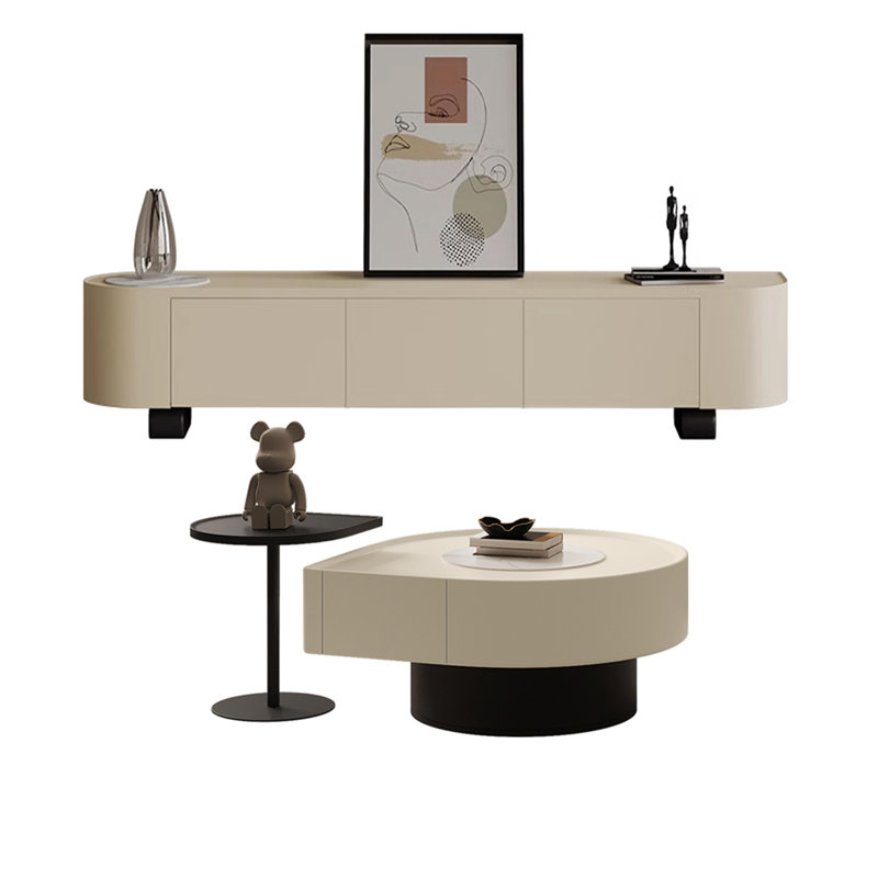 Ensemble de meuble télé et table basse en bois