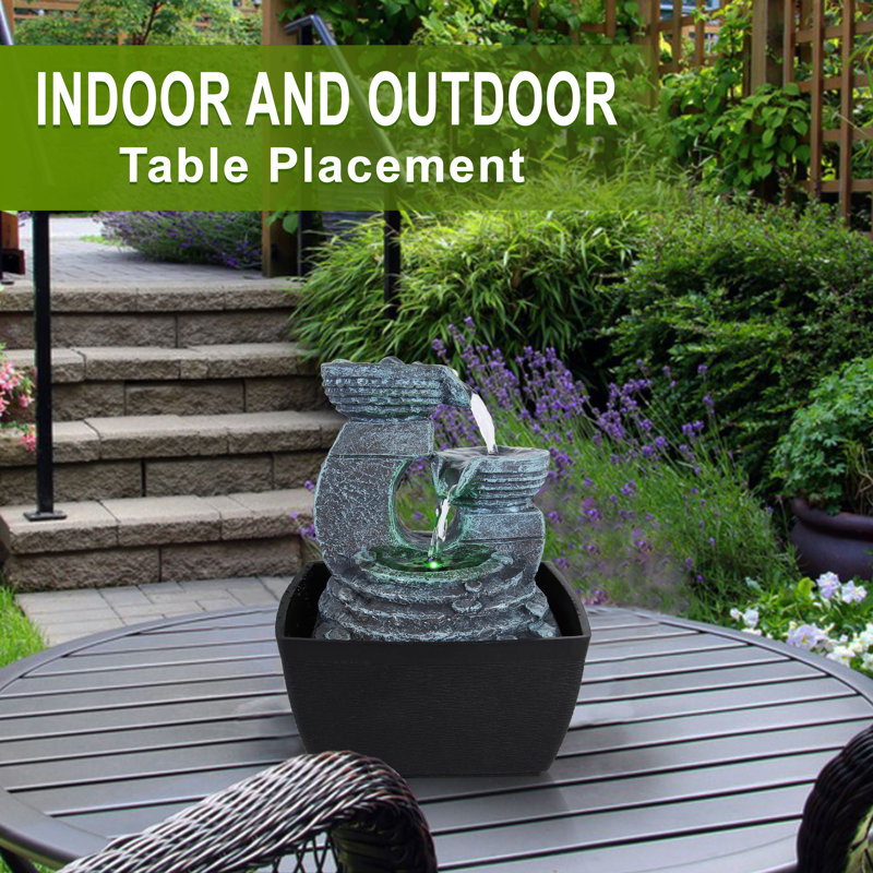 Fontaine de table relaxante avec lumière Okanagan