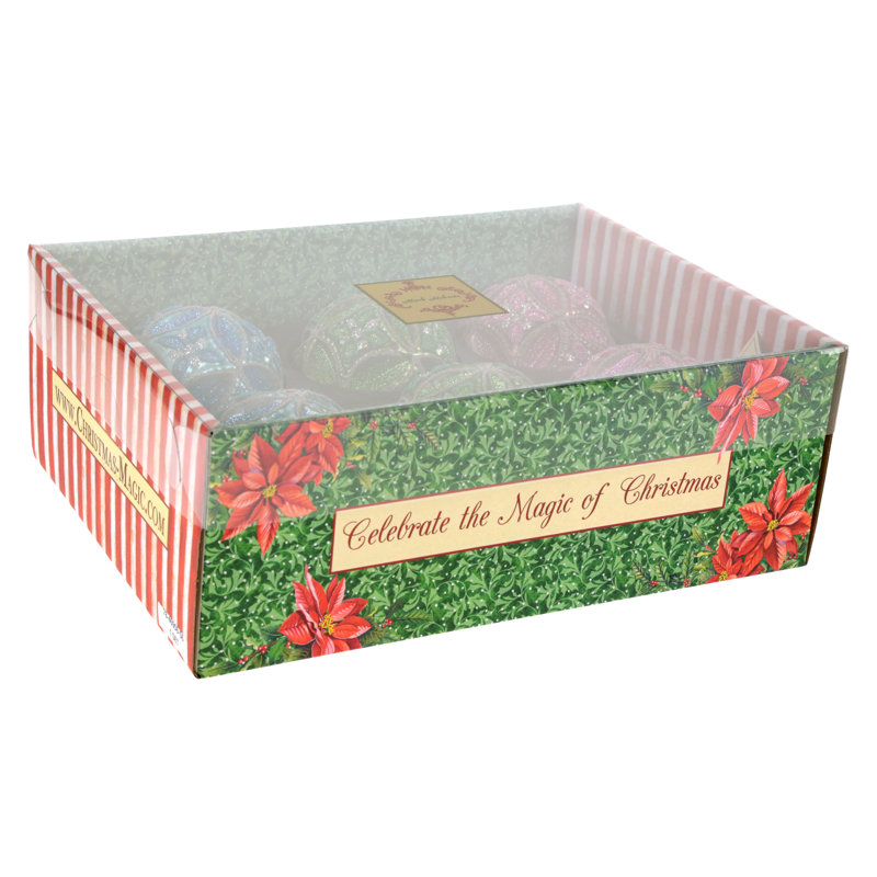 Poinsettia Glittered Ornament - 4 Inches